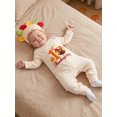thumbnail image 3 of Cjfdfy Newborn Baby Boy Girl Thanksgiving Outfits Long Sleeve Turkey Embroidery Jumpsuit With Hat My First Thanksgiving Little Turkey Fall Outfit 0-6 Months, 3 of 9