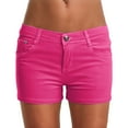 thumbnail image 2 of BLOCLOALO Denim Shorts Casual Shorts Summer 2025 Women's Candy White Denim Shorts Fit Colorful Denim Pants Mid Rise Shorts Cargo Shorts Jean Shorts Hot Pink 31, 2 of 6