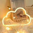 thumbnail image 3 of CAROOTU Cute Cartoon Cloud LED Neon Sign Decorative Lamp Creative Table Light Home Decor Small Night Light, 3 of 7