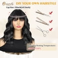 thumbnail image 5 of Creamily 14"Black Wig for Women Short Wavy Curly Bob Wigs with Bangs Natural Black Hair Wigs Heat Resistant Synthetic Wigs, 5 of 9