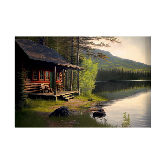 Canvas Wall Art - Sasha 'Cabin I' Wall Art for Living Room, Bedroom, or Office Décor by Trademark Fine Art - 19 x 12 Inches - 19x12