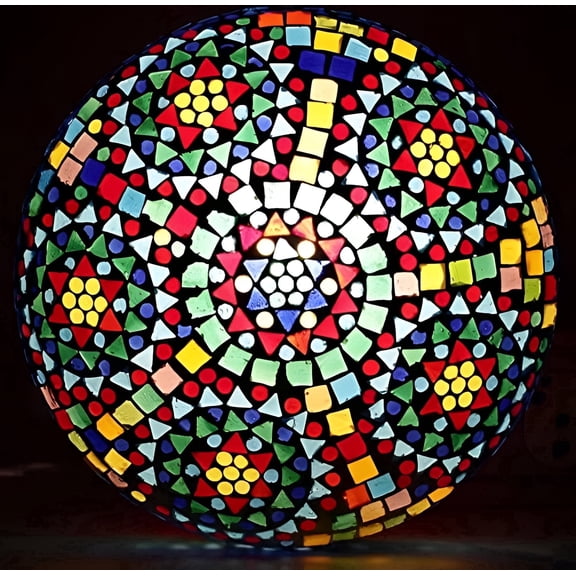 CLASSICO TRADING COMPANY Moroccan Turkish Ceiling Light Fixture Mosaic Glass Lamp Handmade Bohemian Lighting