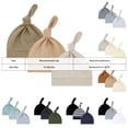 thumbnail image 4 of Splozh Baby Bonnet 3 Pack Baby Newborn Hats Set Knot Beanie Hats Soft for Infant Baby Girls Boys Caps,Light Green,0-6 Months, 4 of 4