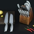thumbnail image 5 of 15-Piece Kitchen Knife Set with Acacia Block, High Carbon Stainless Steel Ultra  Chef Knives for Home Cooking, 5 of 8