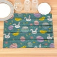 thumbnail image 3 of Easter Bunny Pattern Placemat Cotton Linen Fabric Table Mats Family Dinner Tableware Kitchen Table Mat, 3 of 7