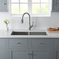 thumbnail image 6 of 33 Inch Handcrafted Undermount Double Bowl Stainless Steel Kitchen Sink with Strainers and Grids, 6 of 10