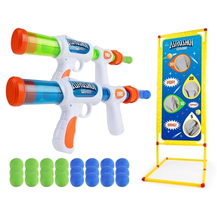 USA Toyz Astroshot Gemini Ball Popper Air Blasters Toy 2 Pack, Indoor & Outdoor Game for Kid Ages 6 
