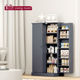 thumbnail image 4 of HOMEFORT 41" Farmhouse Kitchen Pantry, Storage Cabinet with Doors and Adjustable Shelves for Kitchen, Living Room and Dinning Room in Grey, 4 of 7