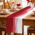 thumbnail image 5 of Red Ombre Waves Table Runner 70 Inches Long Farmhouse Dress Scarves, Abstract Art Gradient Modern Dining Tablerunner for Coffee Table/Kitchen Island/Party Décor, 13" x 70", 5 of 8