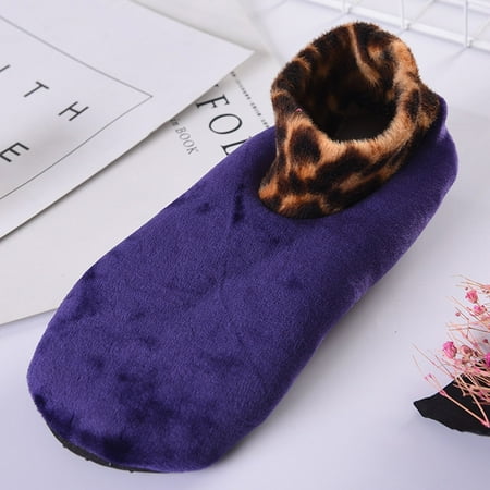 

Leg Warmers For Women Leg Warmer Autumn And Winter Children s Leopard Print Floor Socks Double Layer Plus Velvet Thickening Non-slip Warmth Not Down Velvet Yoga Dance Socks Purple