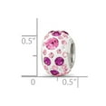 thumbnail image 2 of 925 Sterling Silver Reflections Rhod-pl Pink Preciosa Crystal Bead 14.7x9.54mm Wide Charm Pendant Necklace for Women, 2 of 2