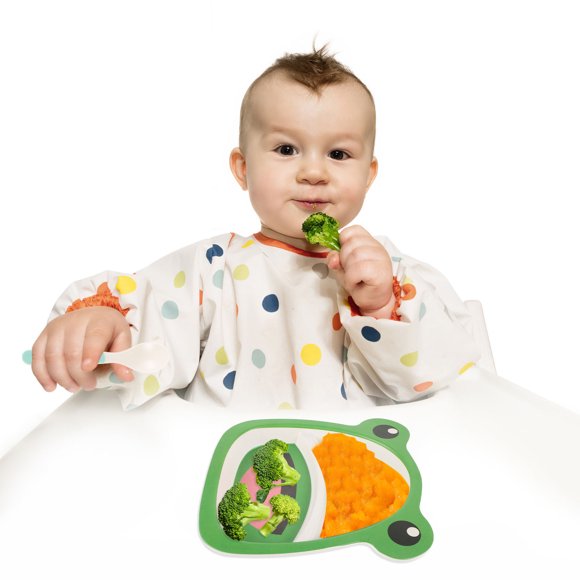 BRIGHTFUFU Kids Dinnerware Set Bamboo Fiber Divided Sections Promoting Healthy Eating Habits 1Set 8.7x8.3x0.8in