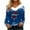 Blue, variant on Patlollav Christmas Tops for Ladies,Womens Plush Tops Long Sleeve Slim Fitting Bottom T-Shirt Gift