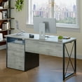 thumbnail image 3 of Bestier 55 inches Computer Desk with Storage Drawers & Keyboard Tray & File Drawer Home Office Desk in Gray, 3 of 9