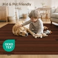 thumbnail image 4 of ODIKA 4'x6' Brown Geometric Striped Modern Washable Area Rug Contemporary Block Pattern with Horizontal for Bedroom, Reading Nook, Pet Friendly & Non-Shedding, 4 of 7