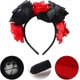 thumbnail image 3 of Diadema de telaraña con calavera para Halloween, diadema de flores, diadema de sombrero de bruja, diadema de demonio para cosplay, 3 of 5