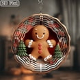 thumbnail image 4 of 2D Flat, Cute Gingerbread for Man Metal Hanging Decoration - Wind-Powered Spinner with Swivel Hook, Red White Trim - OutdoorIndoor Christmas, Halloween, Thanksgiving, Valentine's Decor - Perfect, 4 of 10