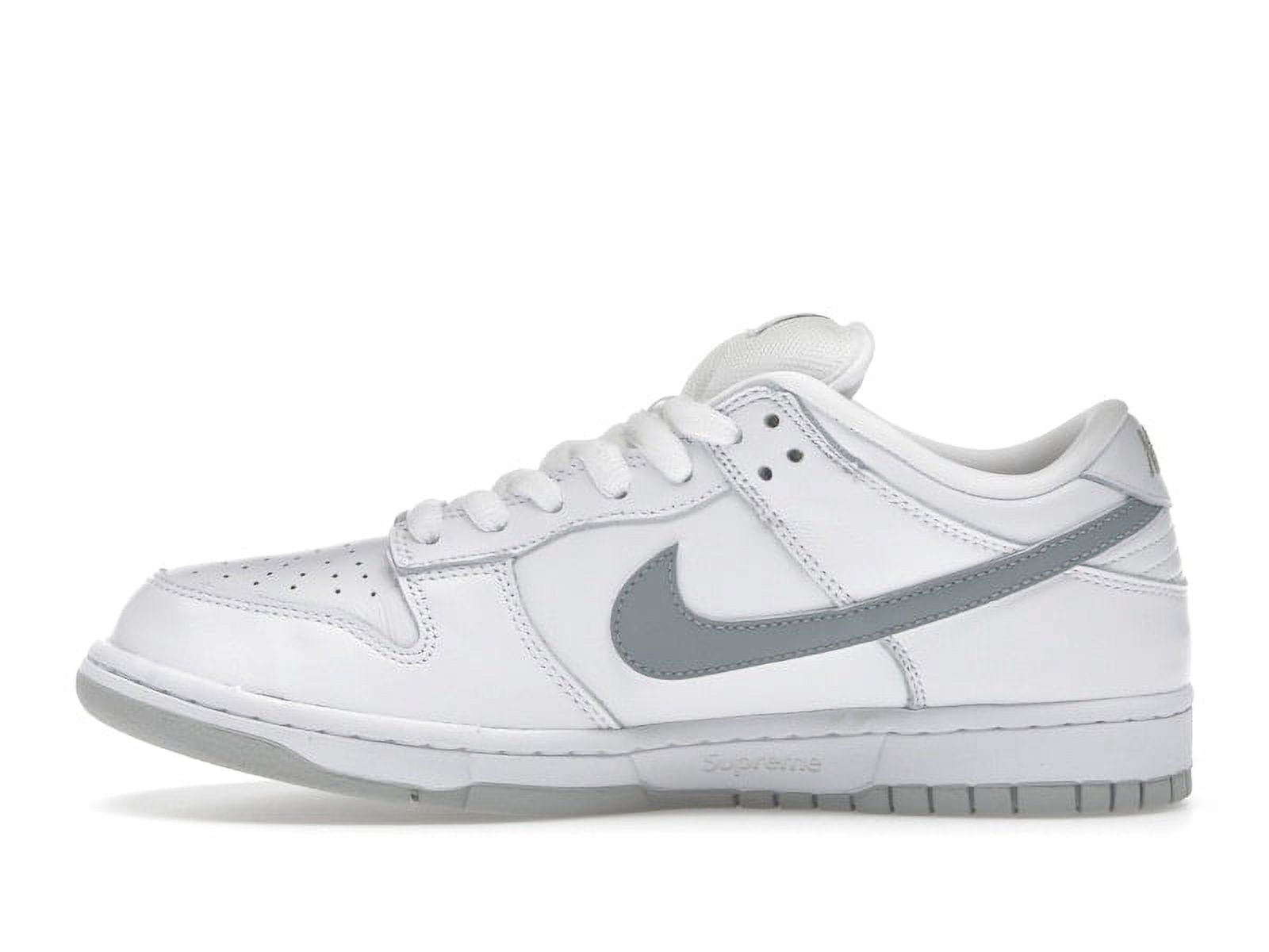 Nike Men's SB Dunk Low Supreme 94 White Metallic Silver