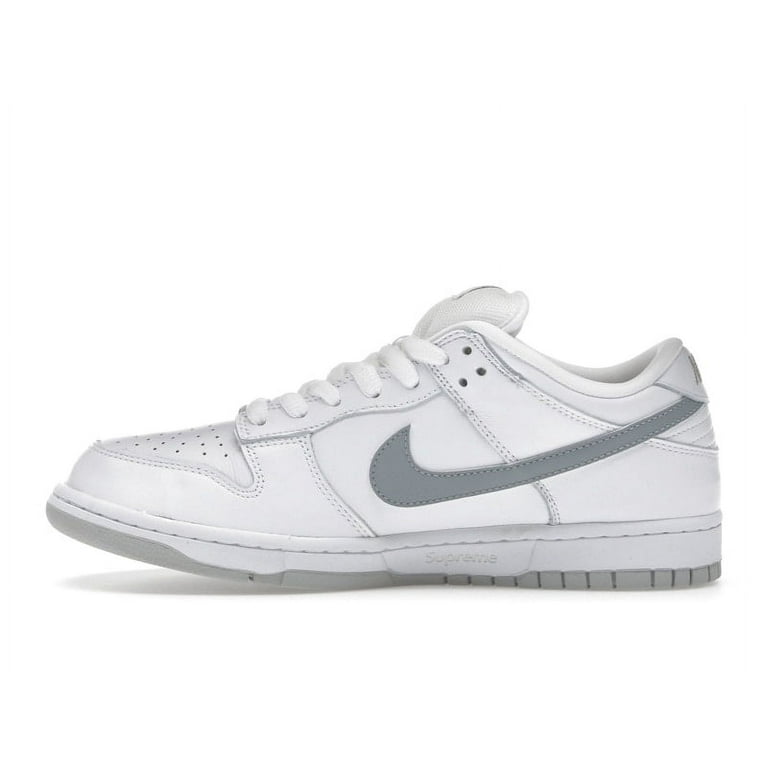 Nike Men's SB Dunk Low Supreme 94 White Metallic Silver