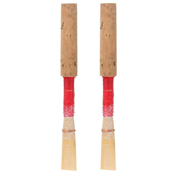 OUNONA Set of 2 Red Soft Oboe Reeds for Musical Instrument Accessories, High Quality and Durable