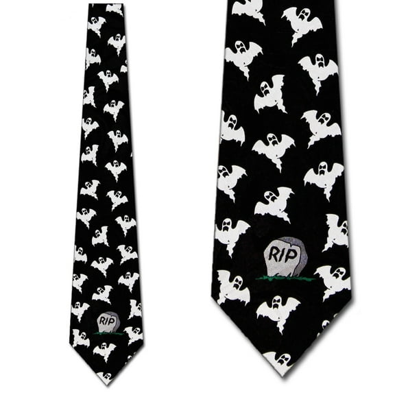 RIP Ghosts Allover Necktie Mens Tie by Ralph Marli