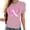 Pink, variant on Women's Tops, Tees & Blouses Ladies' Round-neck Breast Printed Short-sleeved T-shirt Top Pink L