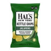 Hal's New York Kettle Cooked Potato Chips, Gluten Free, 2oz (Jalapeno, Pack of 6)