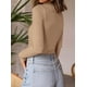 thumbnail image 5 of Remera PRETTYGARDEN de Cuello Alto, Manga Larga, Canalé, Color Caqui, Talle M, 5 of 8