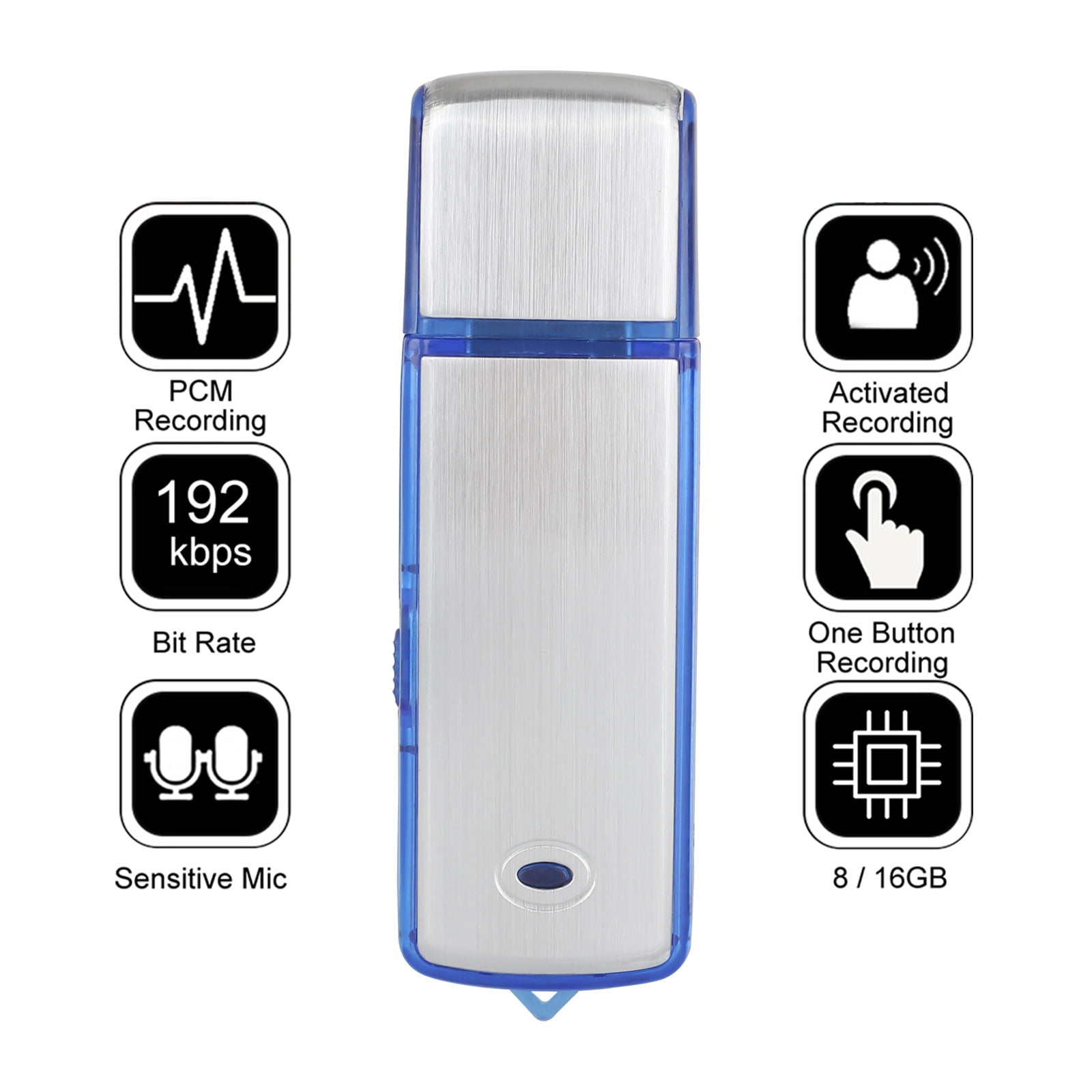 Mini Voice Recorder for Lectures, EEEkit 16GB/8GB Digital Sound Audio