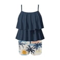 thumbnail image 4 of Jamicy 2 Piece Swimsuit for Girls Ruched Ruffle Tankini Swimsuits for Girls Sleeveless Bathing Suit with Drawstring Shorts Swimwear for 6-15 Years Kids, 4 of 7