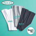 thumbnail image 6 of Maddie Moo Seamless Viscose from Bamboo Maternity and Postpartum Shirt Extenders, White, Heather Gray, Black, XX-Large, Pack of 3, 6 of 8