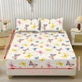 thumbnail image 2 of ZIATUBLES Twin XL Size Sheet Set 3-Piece Cozy Cooling Sheets Standard Pockets Soft Bedding with 2 Pillow Machine Washable Lightweight Bed Set Easy to Care for Bedroom, Butterfly Print, 2 of 5