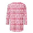 thumbnail image 5 of Valentines Tshirts, Women Heart T Shirt, Ladies 3/4 Length Sleeve Tops Fashion Women's Tees Casual Crewneck 3/4 Sleeved T Shirt Ladies Tops Blouses Shirts, 5 of 5