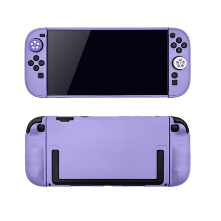 HHX Purple Split Protective Case Compatible with Switch 2, Dockable Hard PC Shell, Skin-Friendly Anti-Scratch Game Console Cover, Slim Full Protection with Non-Slip Raised Thumb Grips Accessories