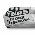 thumbnail image 3 of 60th Birthday Soft Flannel Fleece Blanket, It Took Me 60 Years Party Words Slogan Admiration Theme Monochrome Image, Cozy Plush for Indoor and Outdoor Use, 50" x 70", Black and White, by Ambesonne, 3 of 6