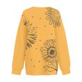 thumbnail image 7 of Women's Fashion Retro Floral Print Long-Sleeve V-Neck Sweatshirt with Dyed Effect Pattern, Unique Artistic Top for Women's Fashion Statement,Yellow,XL, 7 of 7