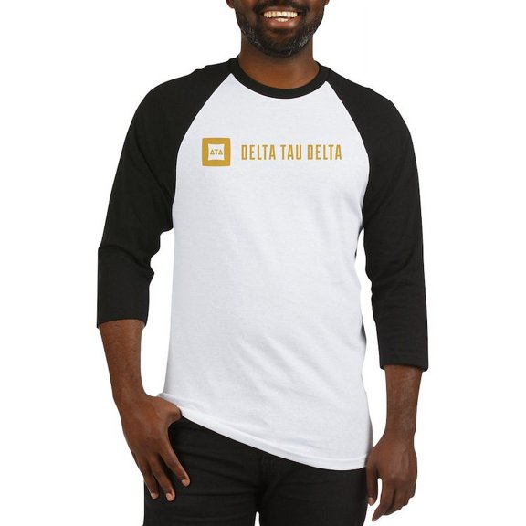 CafePress - Delta Tau Delta Gold Signature Baseball Jersey - Cotton Baseball Jersey, 3/4 Raglan Sleeve Shirt