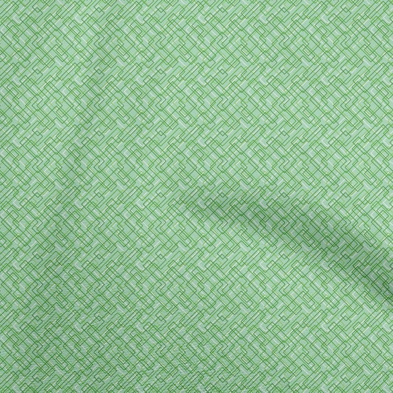 oneOone Cotton Cambric Green Fabric Abstract Craft Projects Decor Fabric Printed By The Yard 42 Inch Wide