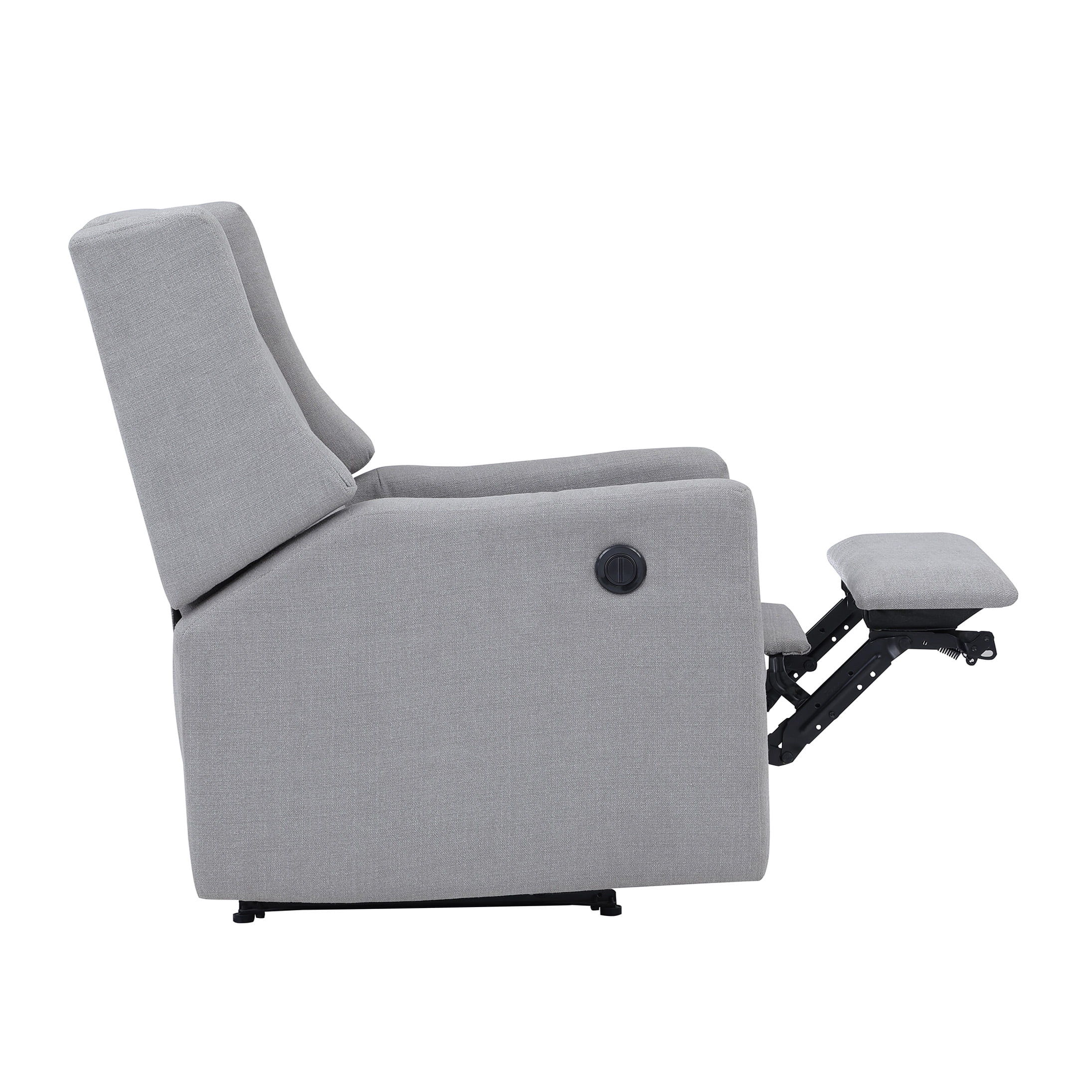 Gray Fabric Power Recliner Chair with Wingback Design, Power Motion Recliner for Living Room, Ergonomic High Back Recliner Chair with Cup Holders, Contemporary Reclining Chair, 300 lbs Capacity