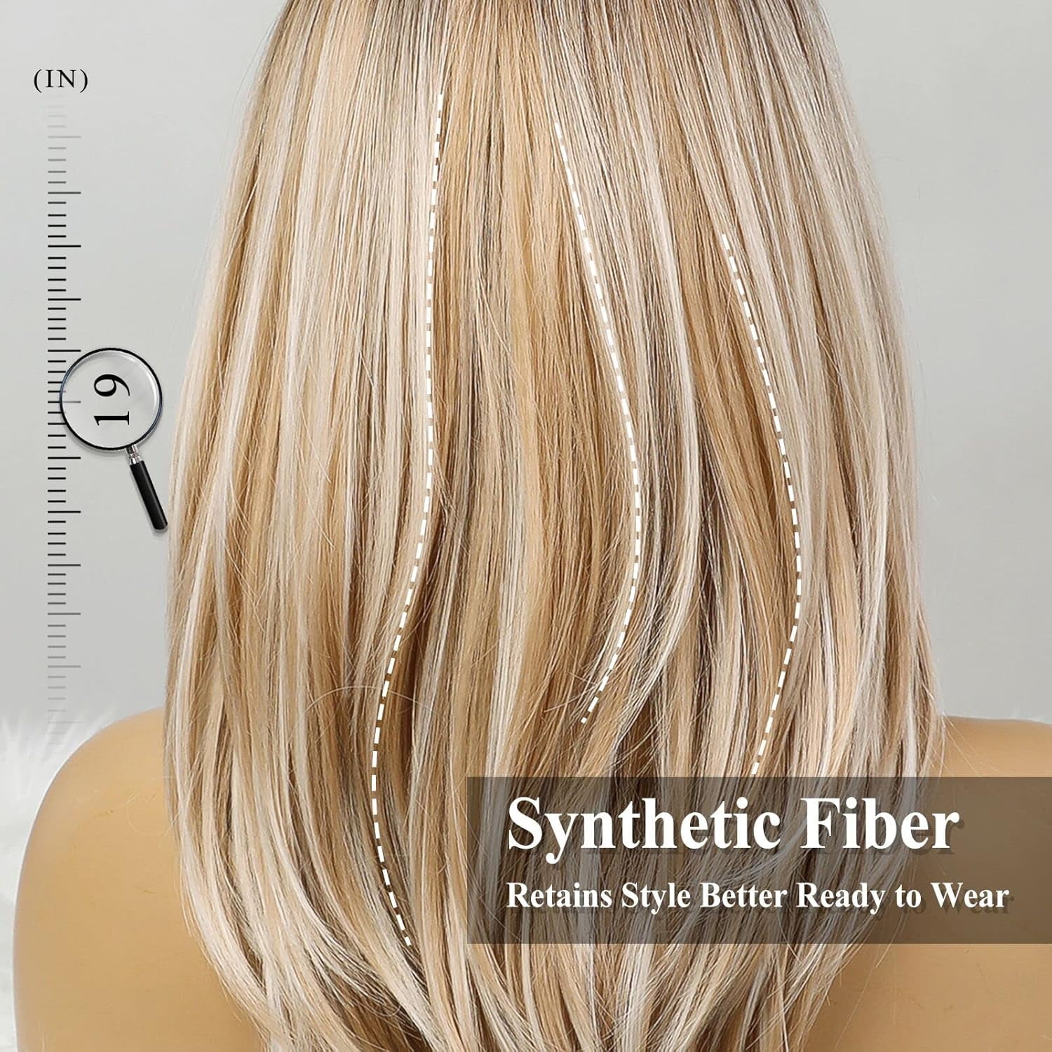 Sucs Long Layered Synthetic Hair Wigs for Women with Bang