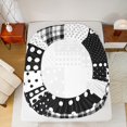 thumbnail image 5 of Manfei Kawaii Dot Pattern Bed Sheets,White Wave Point King Sheets,Black Geometric Grid Sheet Set For Girl,Super Cozy Room Decor,4 Pieces, 5 of 7