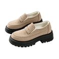 thumbnail image 2 of Fall Winter Women Chunky Platform Loafers, Faux Suede Buckle Slip‑On Shoes, Lug Sole Casual Shoes, 2 of 8