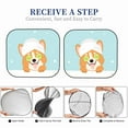 thumbnail image 6 of Wukai Corgi With Towel Ans Slice Cucumber Print Windshield Sun Shade, Car Front Window Shades Sunshade Cover Sun Visor Shield Block Automotive Interior Protector Blocks UV Rays-Large, 6 of 6