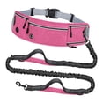 thumbnail image 3 of Correa para perros, manos libres, ajustable, cinturón, material reflectante, amortiguador elástico Rosa, 3 of 9
