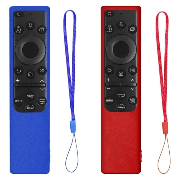 Remote Cover for Samsung Smart TV, Silicone Protective Case for Samsung Solar Cell Remote BN59-01357 BN59-01385 BN59-01265A Anti-Slip Case Holder (Sea Blue Red)