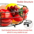 thumbnail image 3 of 2 Tier Fruit Basket Bowl with Banana Hanger for Kitchen Countertop, Detachable Fruit Vegetable Storage Holder Display for Kitchen, 3 of 6