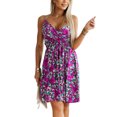 thumbnail image 2 of Yesfashion Women's Sundress Halter V Neck Tie Back Sleeveless Ruffle Mini Short Summer Beach Dresses, 2 of 4