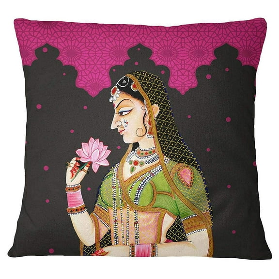 S4Sassy Home Decorative Multicolor Mughal Print Pillow Case Cushion Cover -12 x 12 Inches