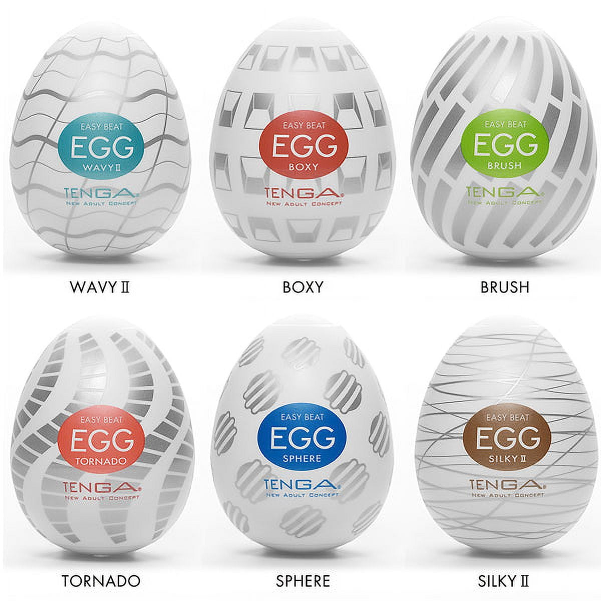 TENGA EGG Standard Variety Pack 6 pcs. Palm Size Ultra Stretchy Stroker for Masturbation