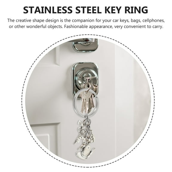 WASHWEPE 1Pack Western Key Chains Metal Keychain Cowboy for Everyday Use and Decorative Purposes 7.6X3CM Silver